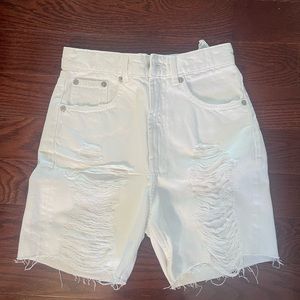White Zara Bermuda Jean shorts